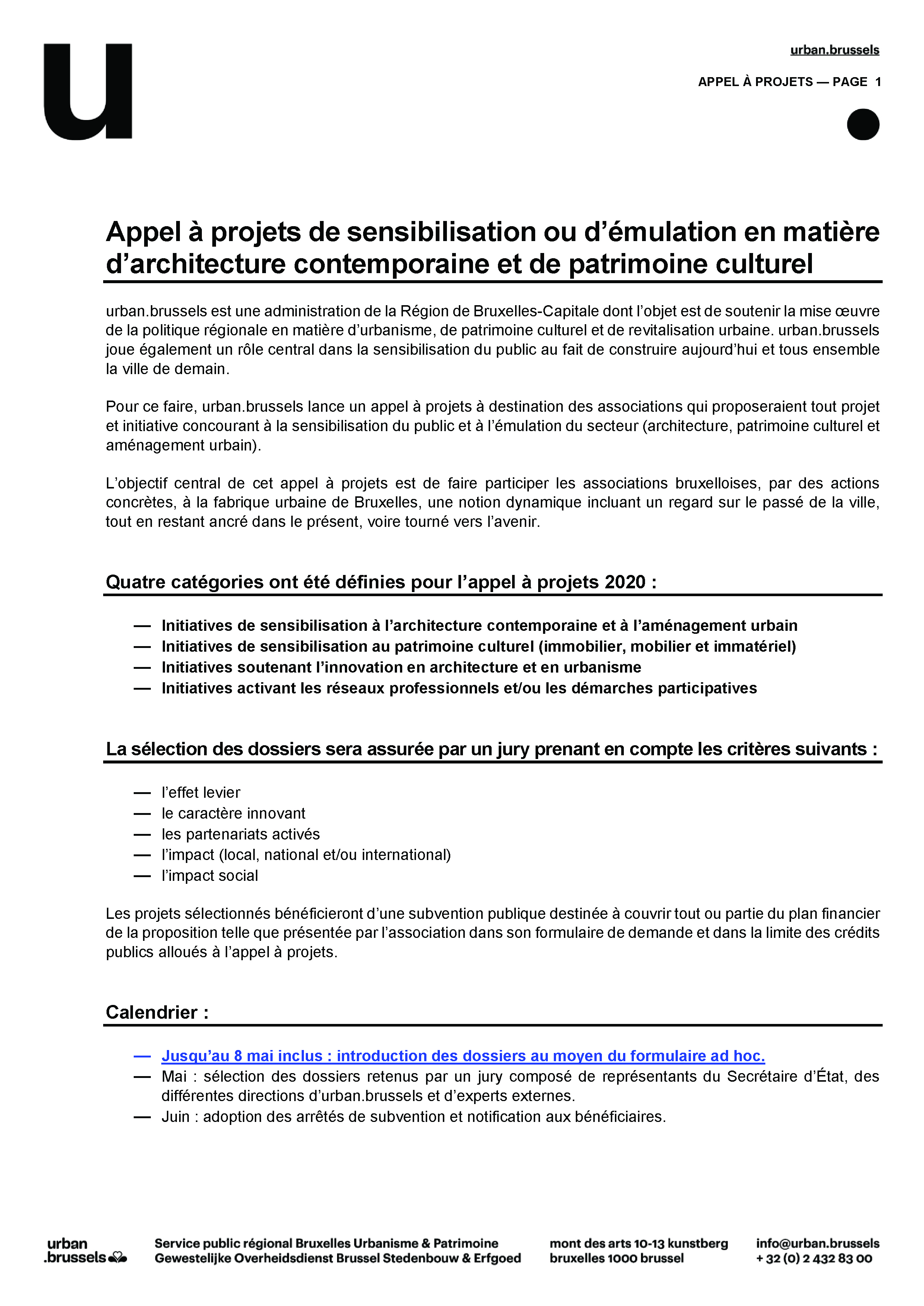 Appel à projets 